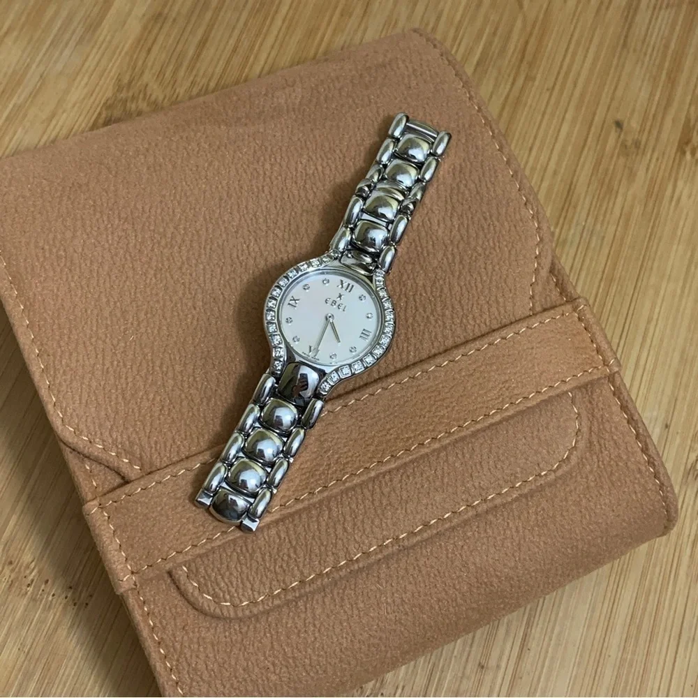 Ebel Beluga Diamond Quartz 26mm Steel .70 CW Glossy Stainless Steel Watch +Case